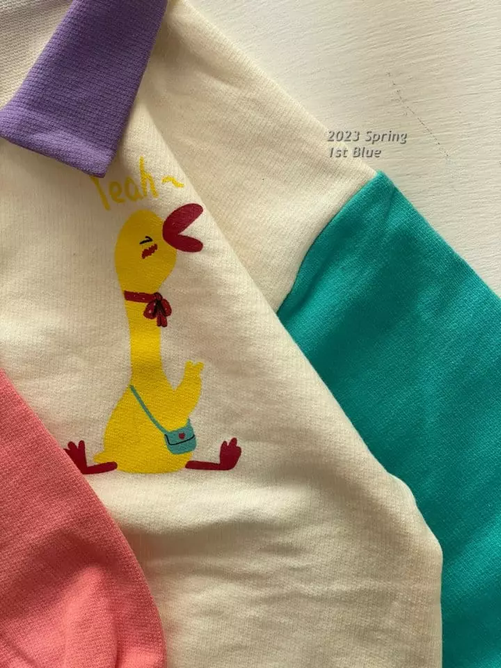 1st Blue - Korean Children Fashion - #kidzfashiontrend - Duck Collar Tee - 4