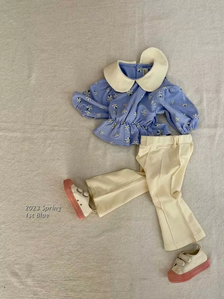 1st Blue - Korean Children Fashion - #Kfashion4kids - Jeta Flower Tee - 2