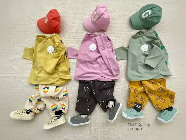1st Blue - Korean Children Fashion - #designkidswear - Blending Happy Tee
