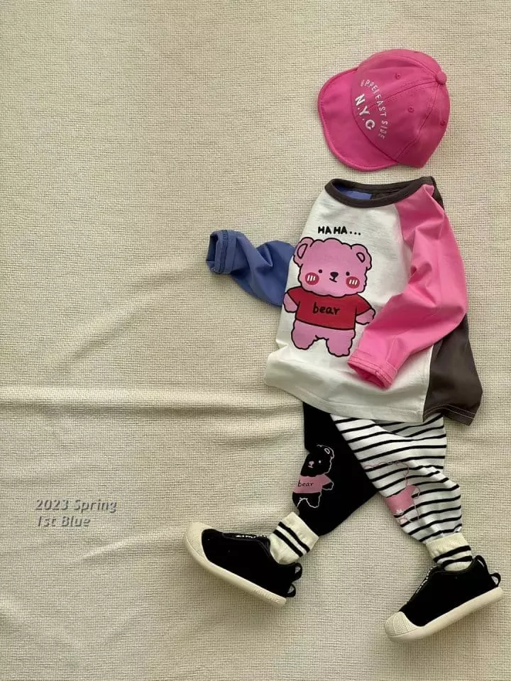 1st Blue - Korean Children Fashion - #kidsshorts - Haha Bear Sticky Pants - 8