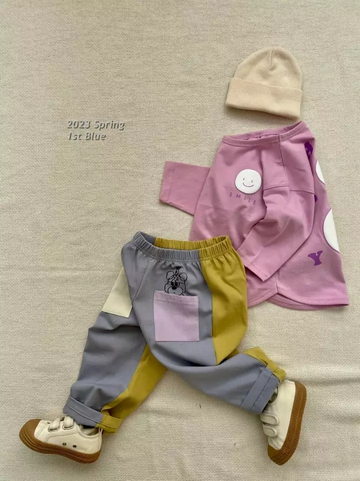 1st Blue - Korean Children Fashion - #fashionkids - Blending Happy Tee - 4