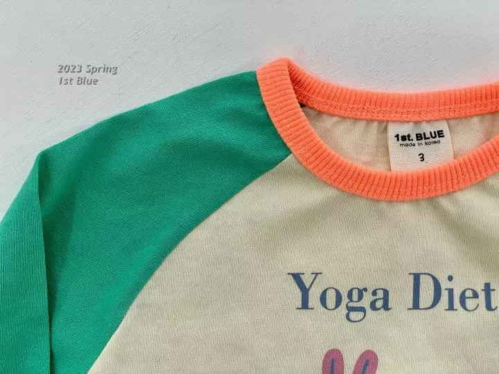 1st Blue - Korean Children Fashion - #kidzfashiontrend - Yoga Collar Tee - 2