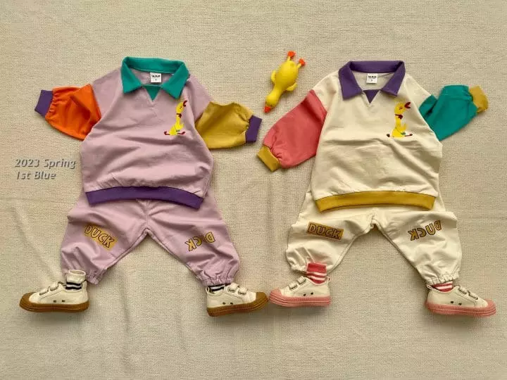 1st Blue - Korean Children Fashion - #littlefashionista - Duck Collar Tee - 5