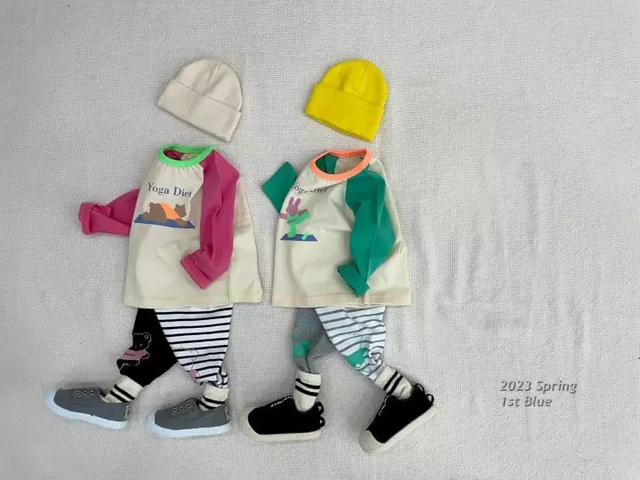 1st Blue - Korean Children Fashion - #Kfashion4kids - Yoga Collar Tee - 4