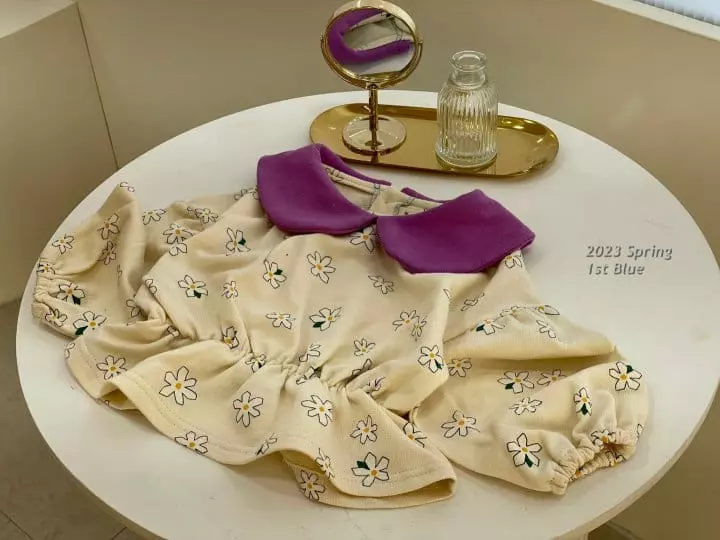 1st Blue - Korean Children Fashion - #littlefashionista - Jeta Flower Tee - 4