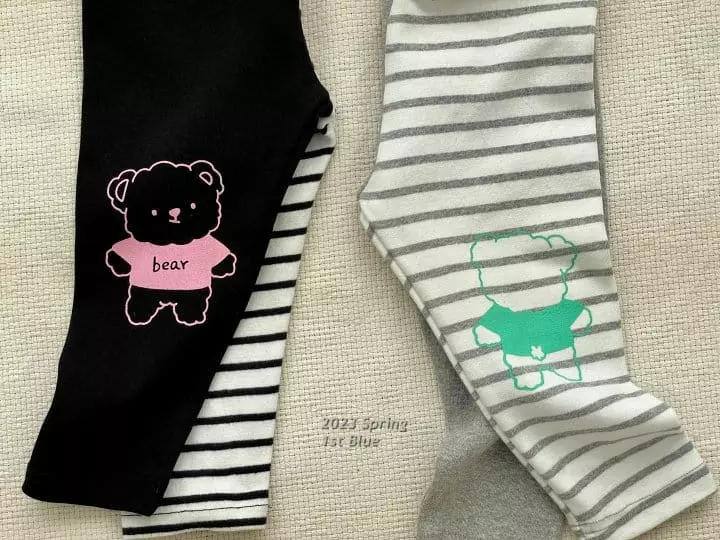 1st Blue - Korean Children Fashion - #stylishchildhood - Haha Bear Sticky Pants - 2