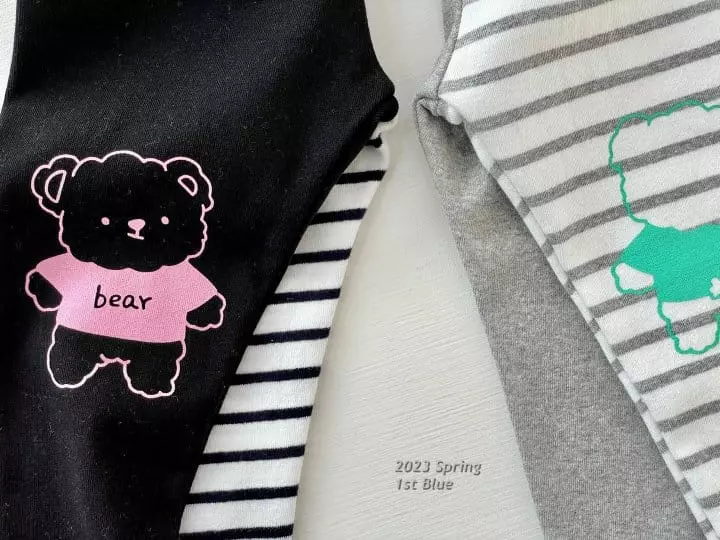 1st Blue - Korean Children Fashion - #toddlerclothing - Haha Bear Sticky Pants