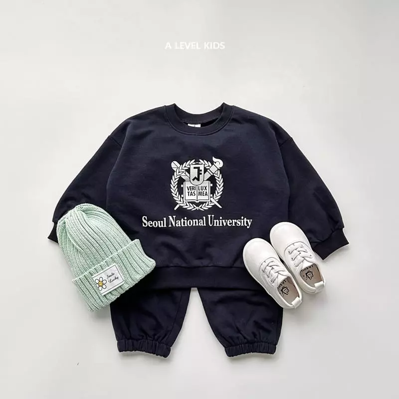 A Level - Korean Children Fashion - #designkidswear - Seoul Unovesrsity Top Bottom Set - 3
