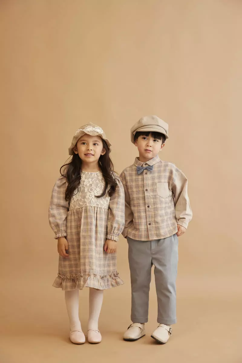 Aida - Korean Baby Fashion - #babyboutique - Purple Check One-piece - 6