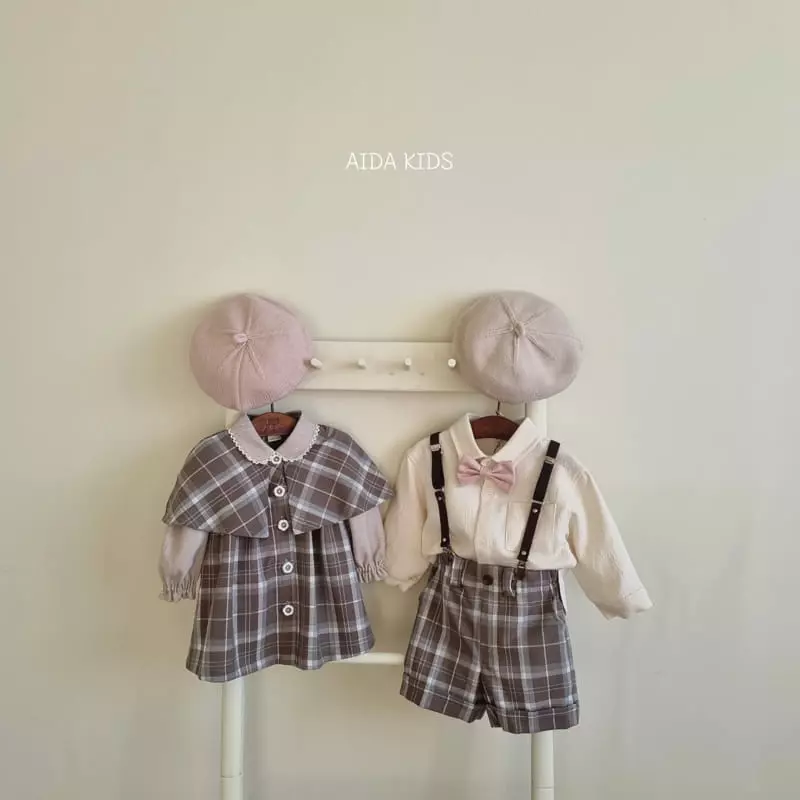 Aida - Korean Baby Fashion - #babyboutique - Dandy Check Coat - 7