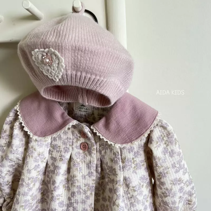 Aida - Korean Baby Fashion - #babylifestyle - Heart Beret Hat - 7
