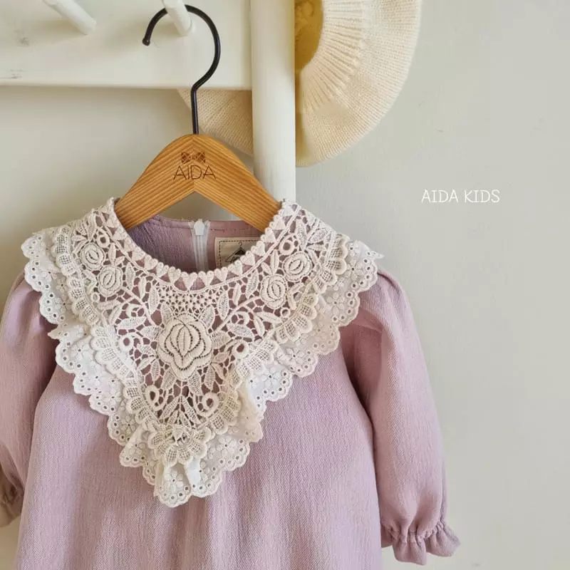 Aida - Korean Baby Fashion - #babylifestyle - Lace Bib One-piece - 8
