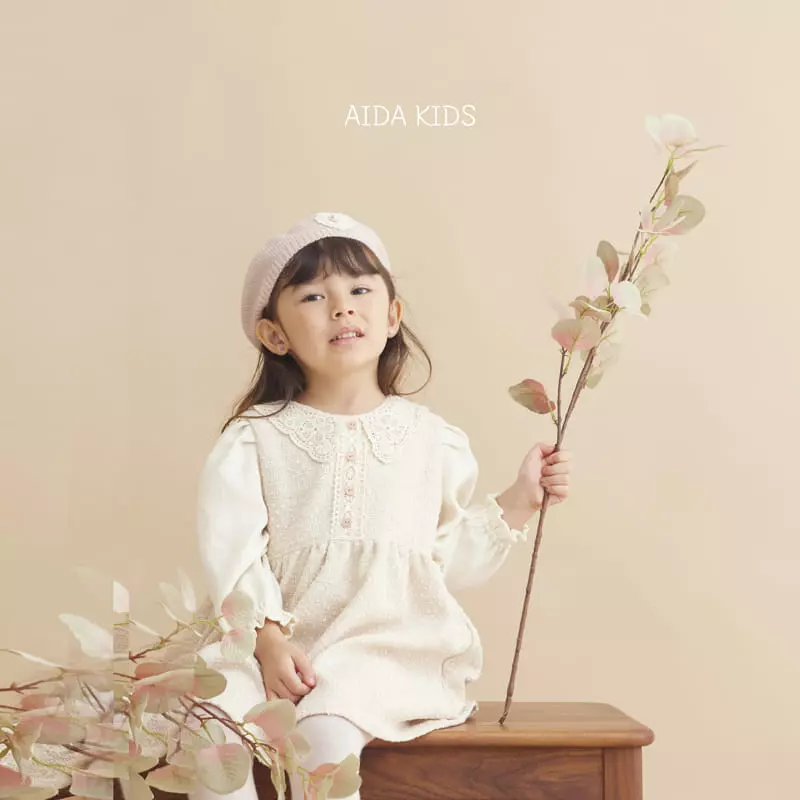 Aida - Korean Baby Fashion - #onlinebabyboutique - Su Collar Twid One-piece - 7