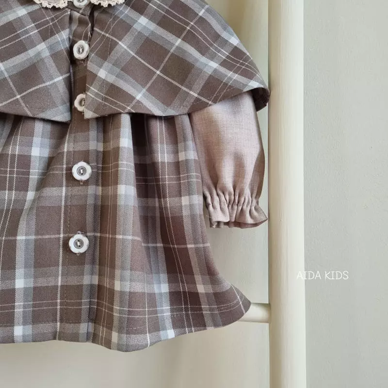 Aida - Korean Baby Fashion - #onlinebabyshop - Dandy Check Coat - 5