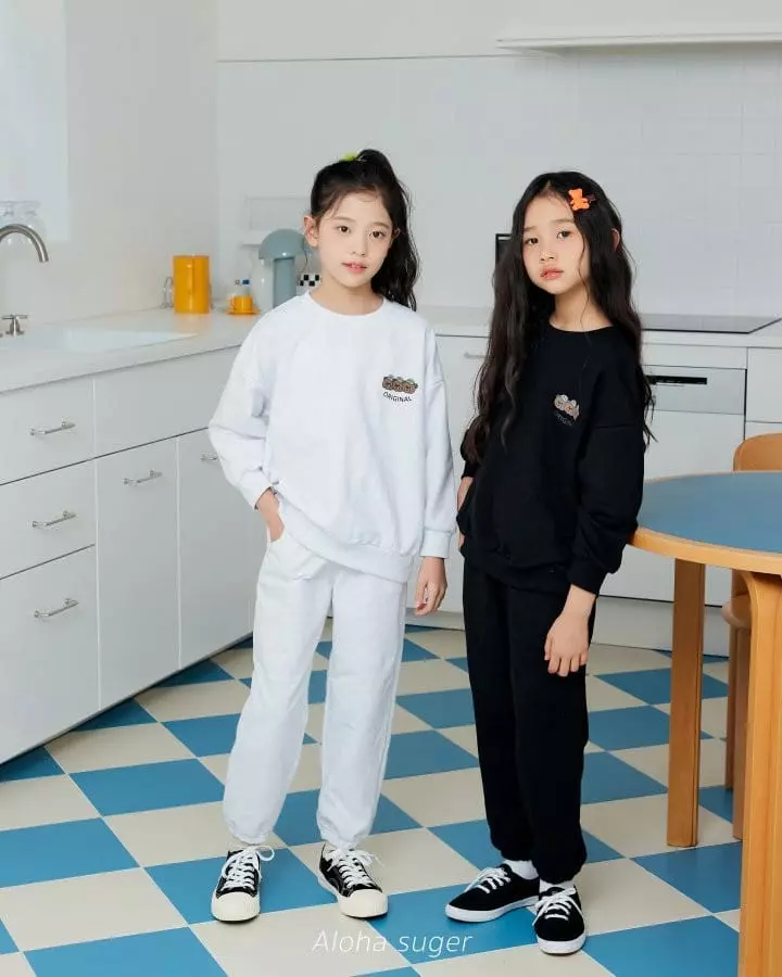 Aloha Suger - Korean Children Fashion - #fashionkids - Bear Top Bottom Set - 8