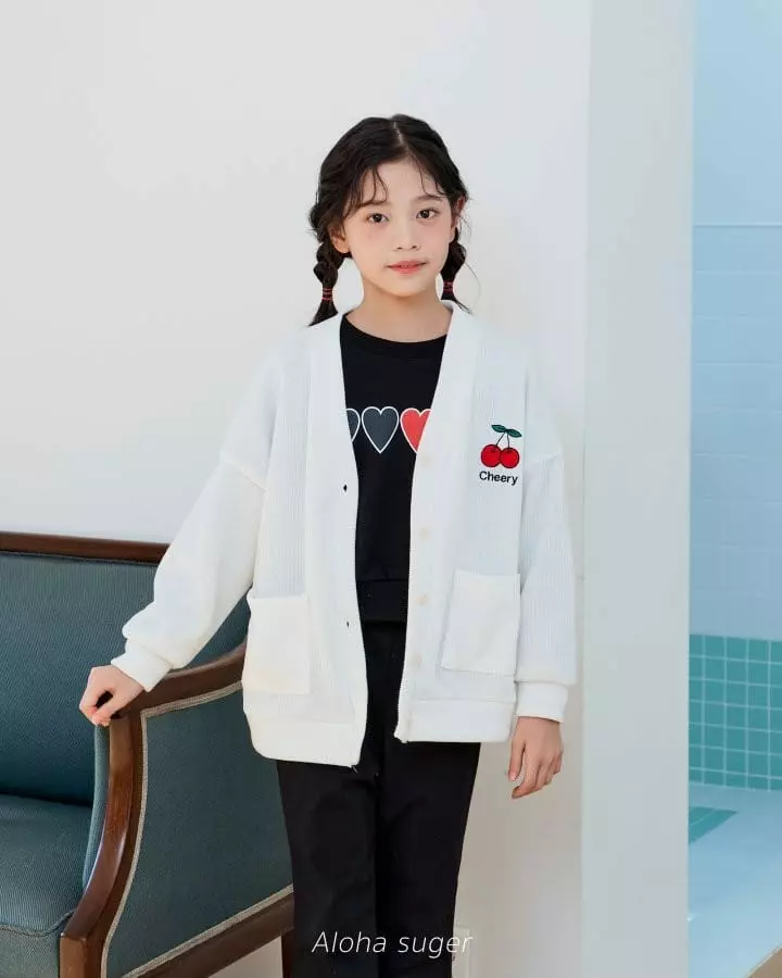 Aloha Suger - Korean Children Fashion - #minifashionista - Cherry Cardigan - 3