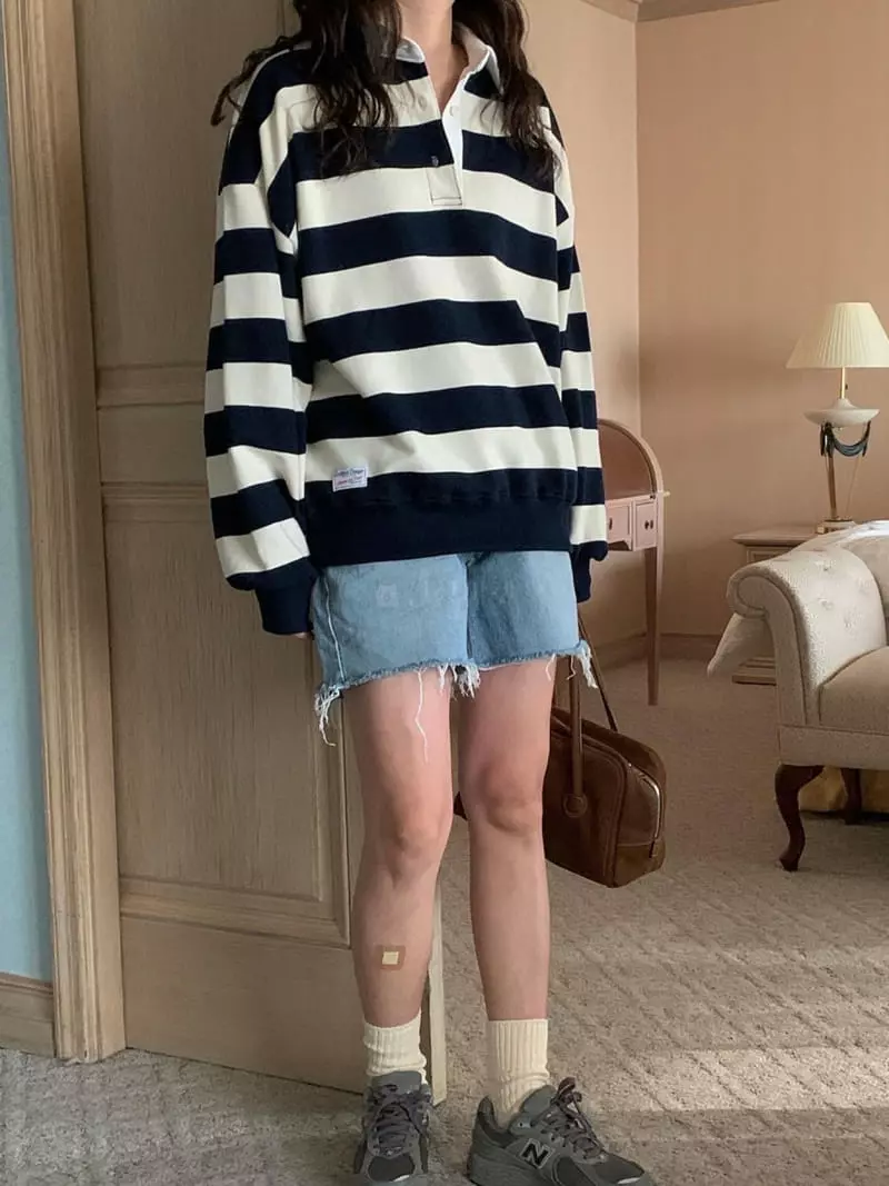 And Floyd - Korean Women Fashion - #womensfashion - Chase Stripes Sweatshirt - 7