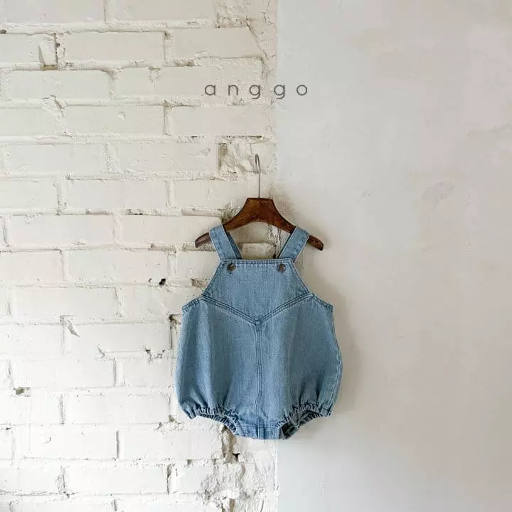 Anggo - Korean Baby Fashion - #babyoutfit - Shu Overalls Bodysuit Denim
