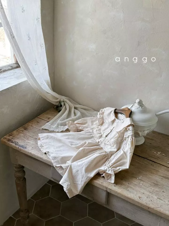 Anggo - Korean Children Fashion - #prettylittlegirls - Cookie One-piece Beige - 6