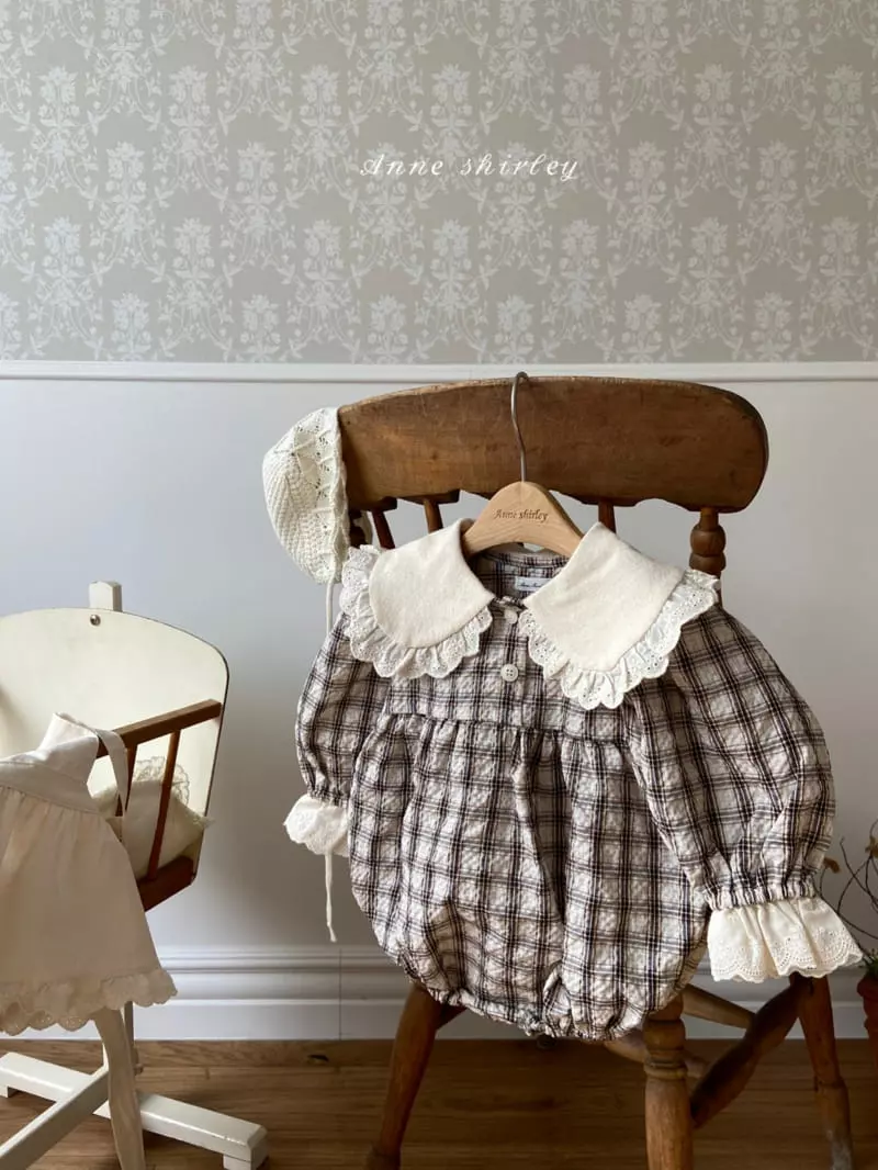 Anne Shirley - Korean Baby Fashion - #onlinebabyshop - Check Big Collar Bodysuit - 4