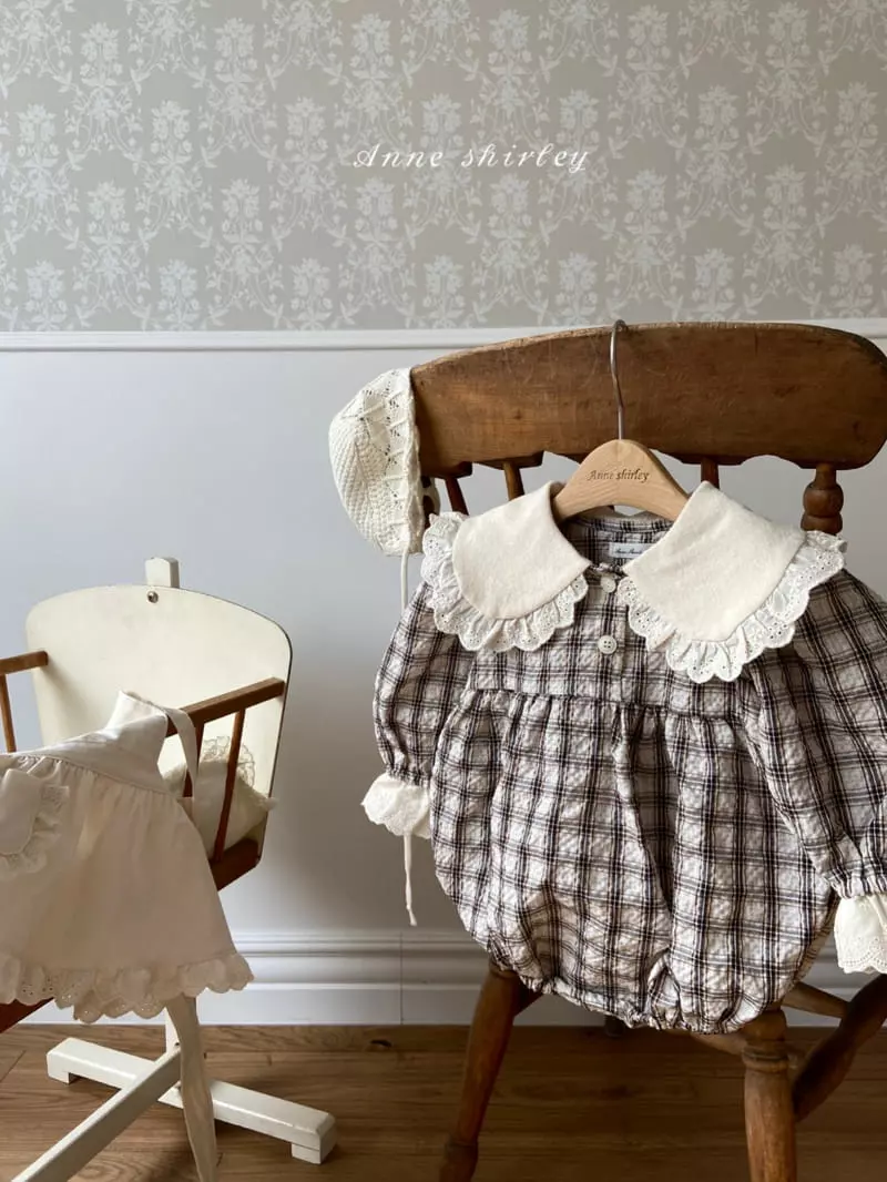 Anne Shirley - Korean Baby Fashion - #onlinebabyshop - Check Big Collar Bodysuit - 3