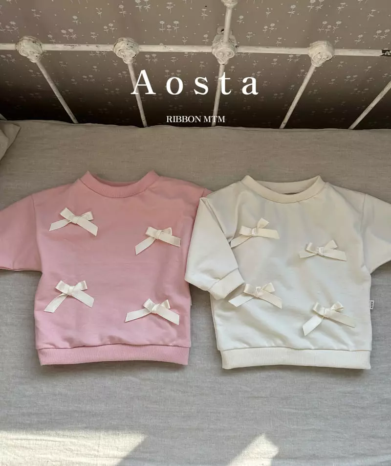 Aosta - Korean Children Fashion - #fashionkids - Ribbon Sweatshiurt - 3