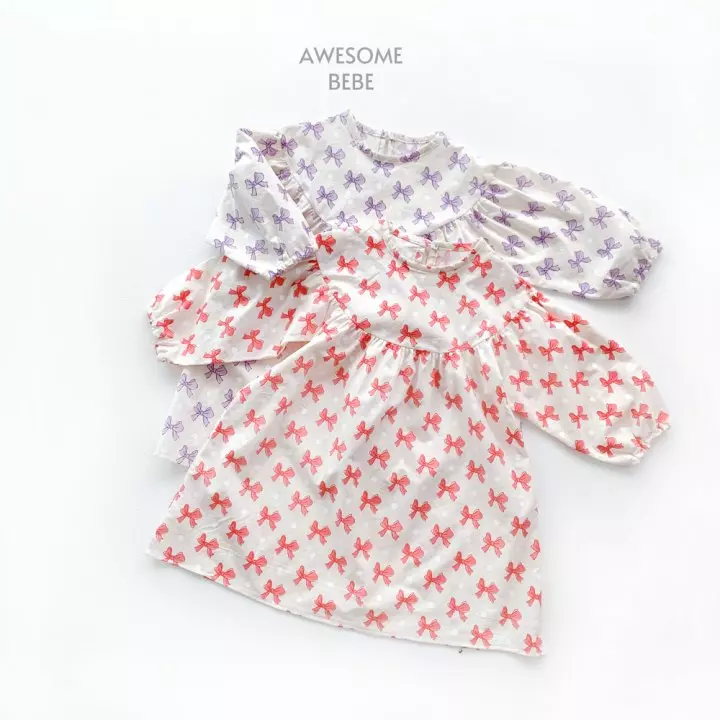 Awesome Bebe - Korean Children Fashion - #childofig - Ribbon One-piece - 2