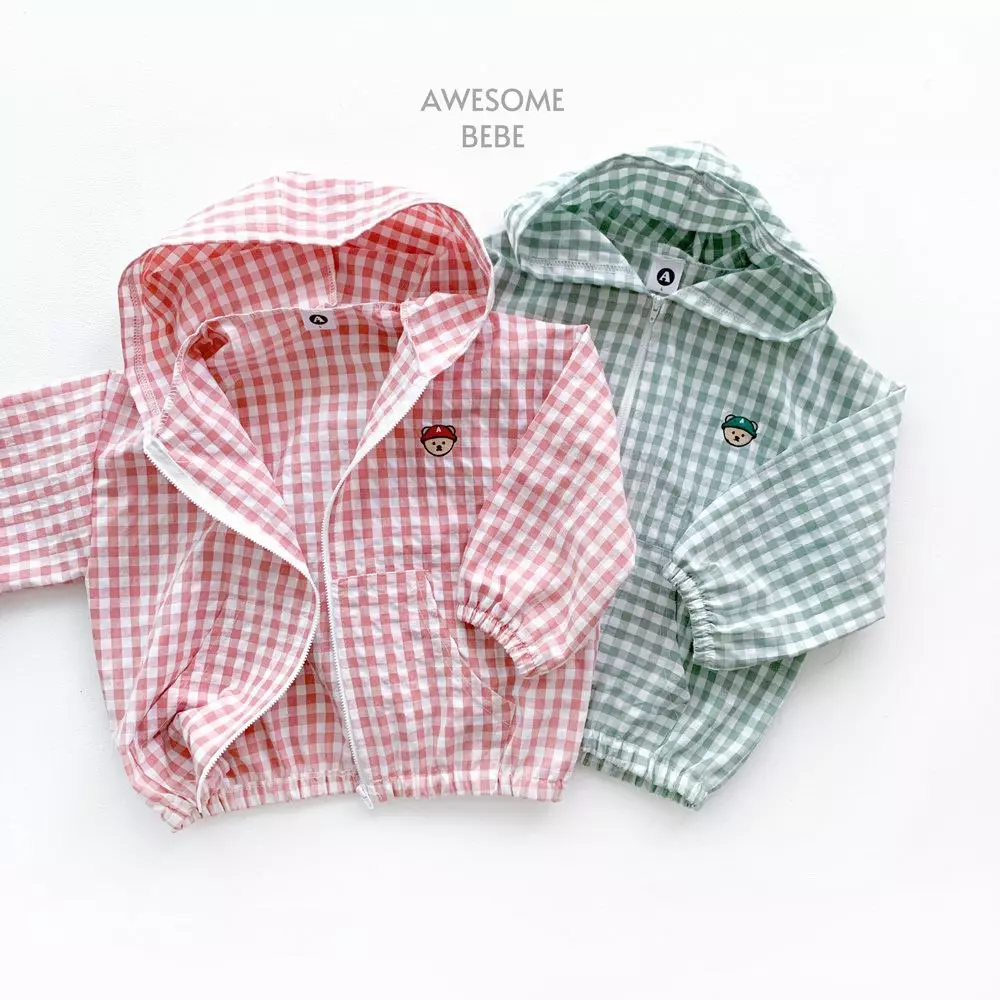 Awesome Bebe - Korean Children Fashion - #designkidswear - Check Bear Windbreaker - 3