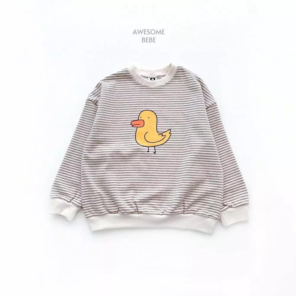 Awesome Bebe - Korean Children Fashion - #discoveringself - Duck Stripes Top Bottom Set - 7