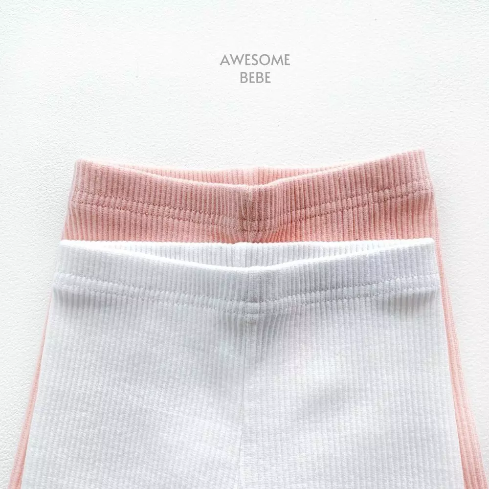 Awesome Bebe - Korean Children Fashion - #discoveringself - Rib Lace Leggings - 6