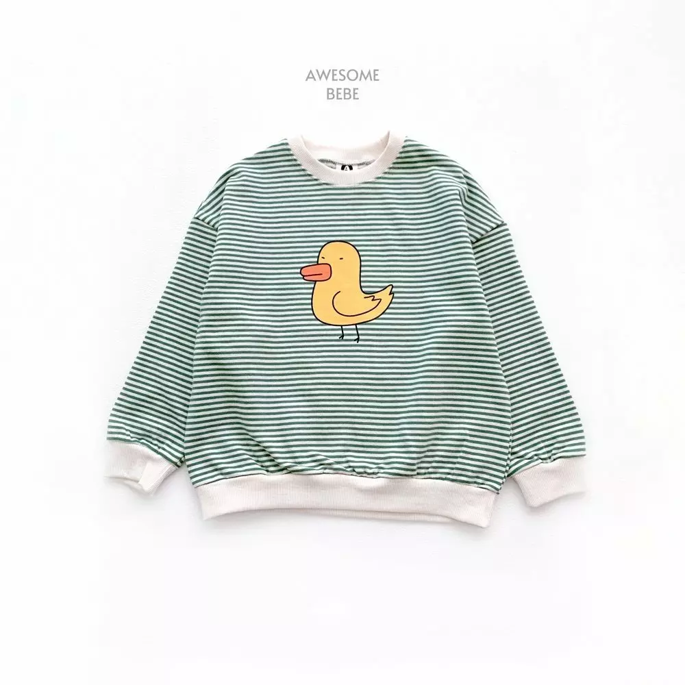 Awesome Bebe - Korean Children Fashion - #fashionkids - Duck Stripes Top Bottom Set - 8