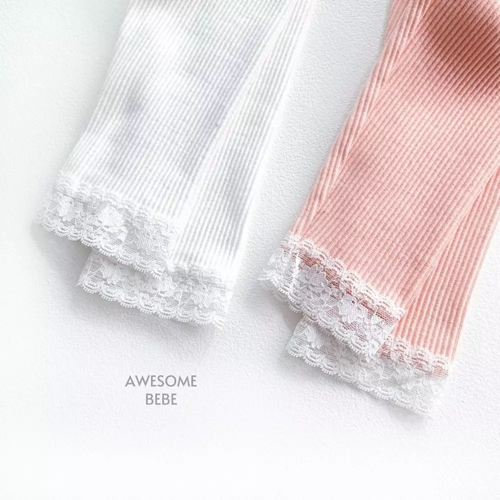 Awesome Bebe - Korean Children Fashion - #fashionkids - Rib Lace Leggings - 7