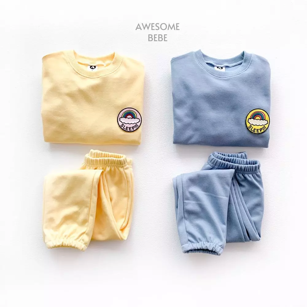 Awesome Bebe - Korean Children Fashion - #fashionkids - Rainbow Top Bottom Set