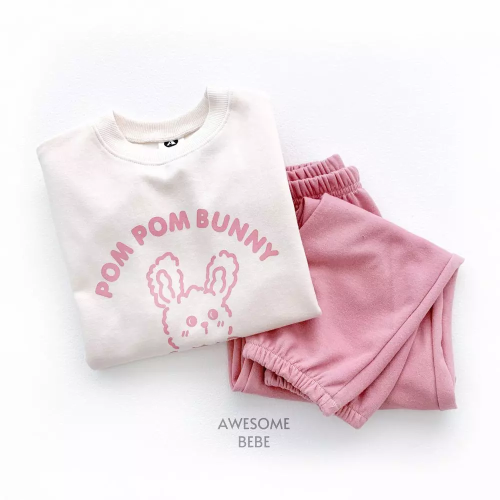 Awesome Bebe - Korean Children Fashion - #kidsshorts - Rabbit Top Bottom Set - 3