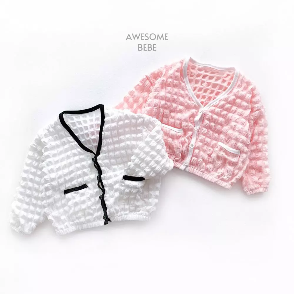 Awesome Bebe - Korean Children Fashion - #kidsshorts - Mureng Embo Cardigan