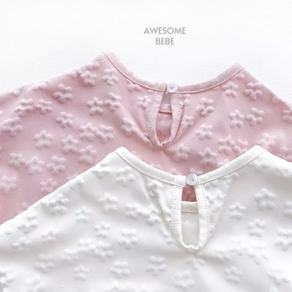 Awesome Bebe - Korean Children Fashion - #toddlerclothing - Vanilla Flower One-piece - 6