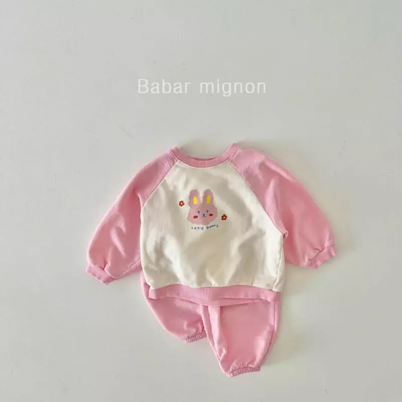 Babar Mignon - Korean Children Fashion - #Kfashion4kids - Rabbit Raglan Top Bottom Set - 5