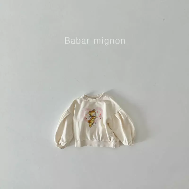 Babar Mignon - Korean Children Fashion - #kidzfashiontrend - Heart Bear Sweatshirt - 4