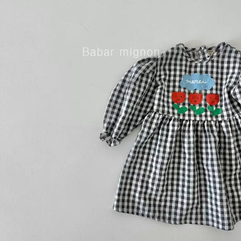 Babar Mignon - Korean Children Fashion - #Kfashion4kids - Tulip Check One-piece - 8