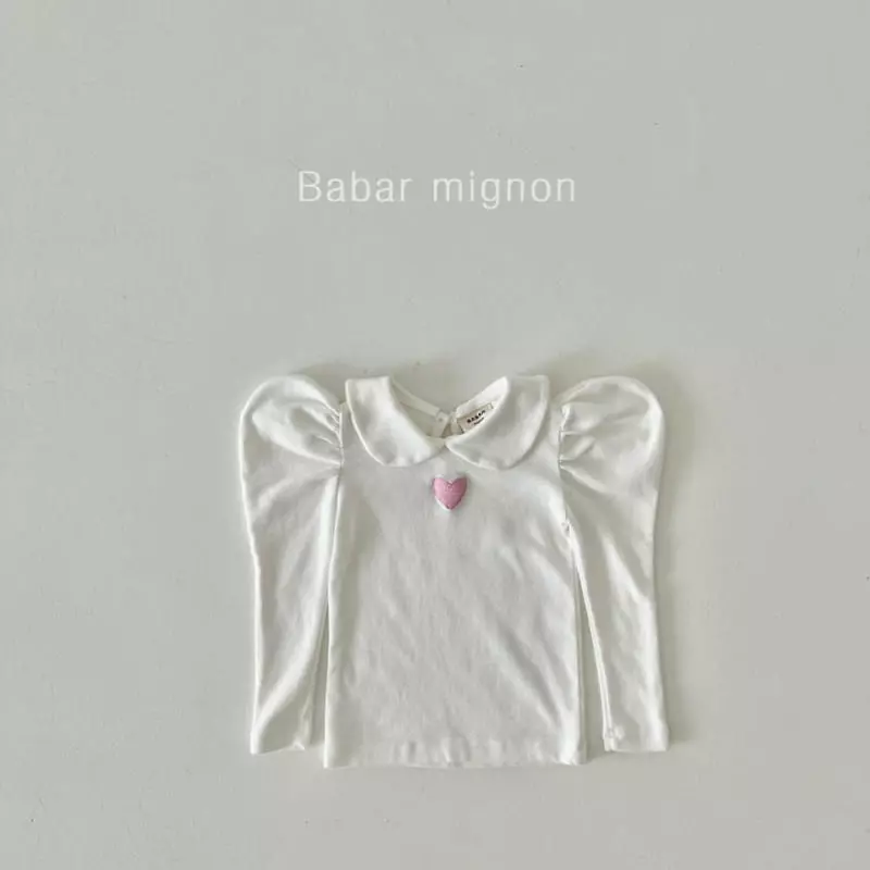 Babar Mignon - Korean Children Fashion - #designkidswear - Heart Puff Tee - 6