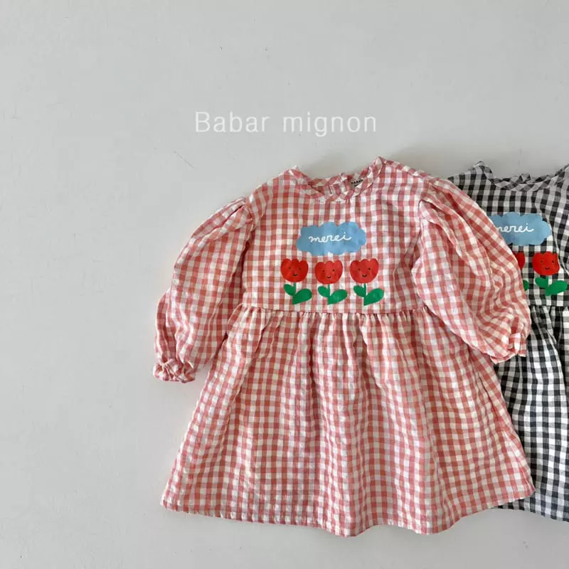 Babar Mignon - Korean Children Fashion - #designkidswear - Tulip Check One-piece - 2