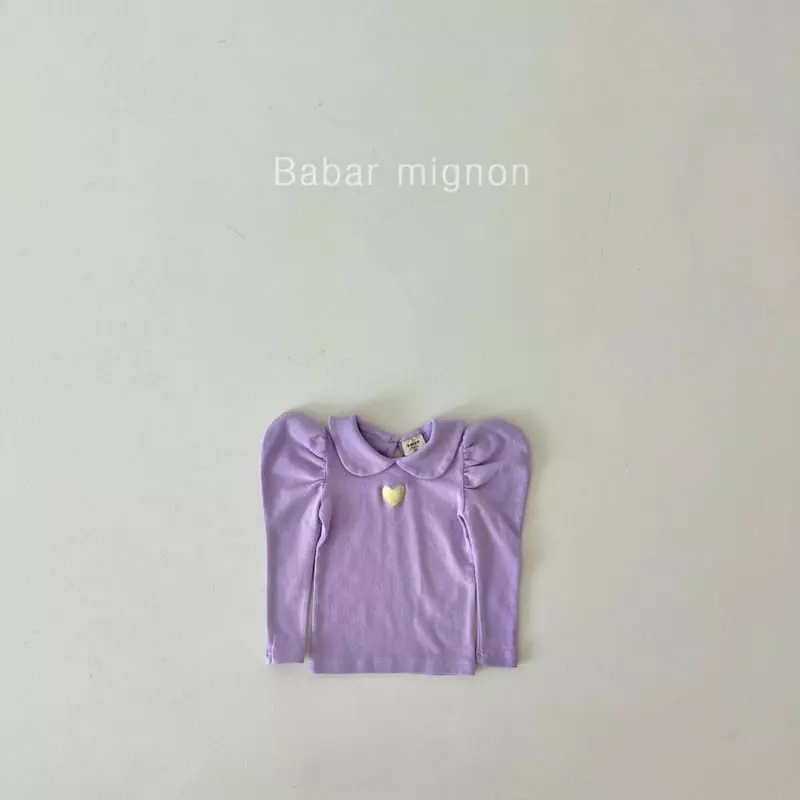 Babar Mignon - Korean Children Fashion - #kidsstore - Heart Puff Tee - 10