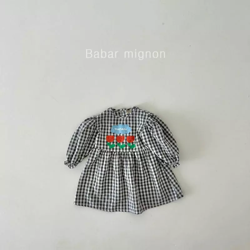 Babar Mignon - Korean Children Fashion - #kidsstore - Tulip Check One-piece - 6