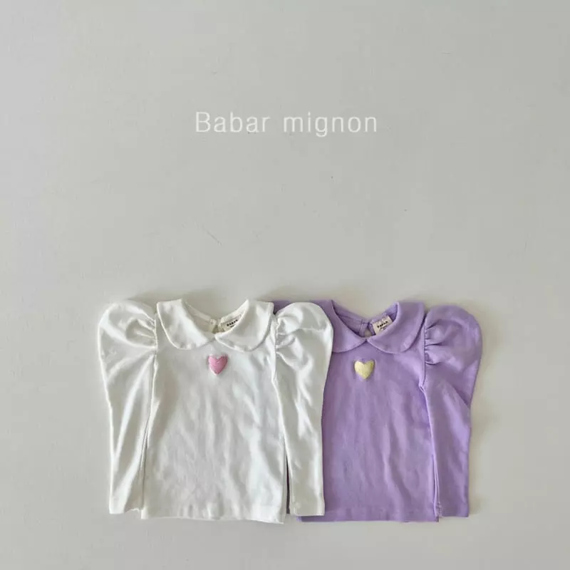 Babar Mignon - Korean Children Fashion - #minifashionista - Heart Puff Tee