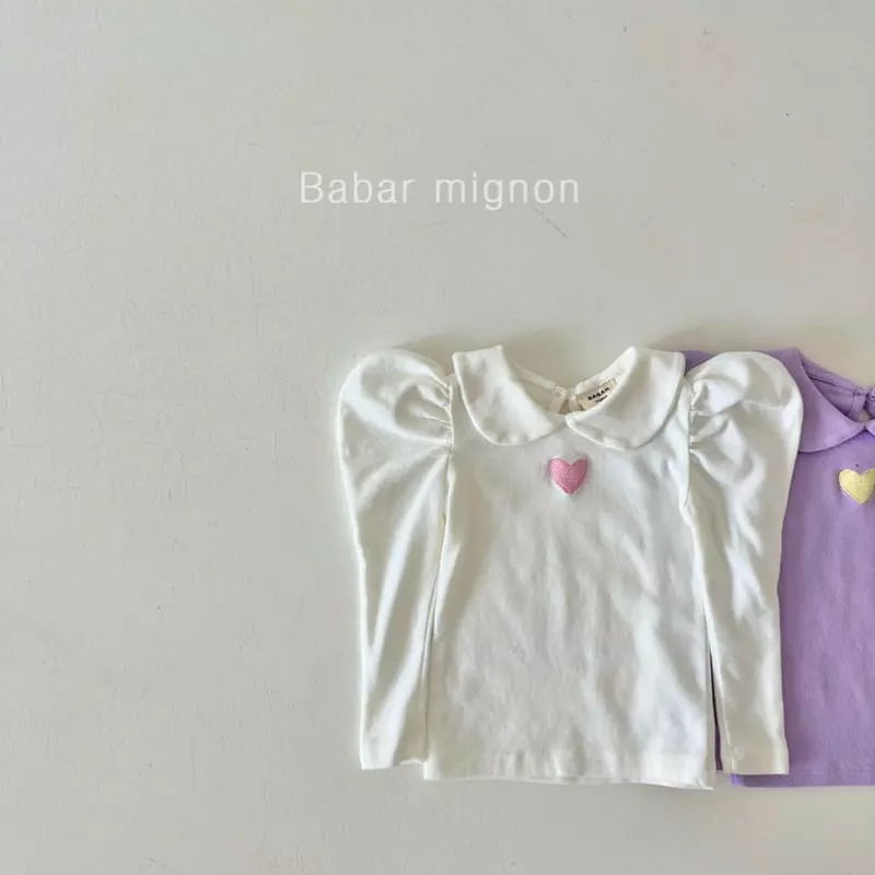 Babar Mignon - Korean Children Fashion - #prettylittlegirls - Heart Puff Tee - 2