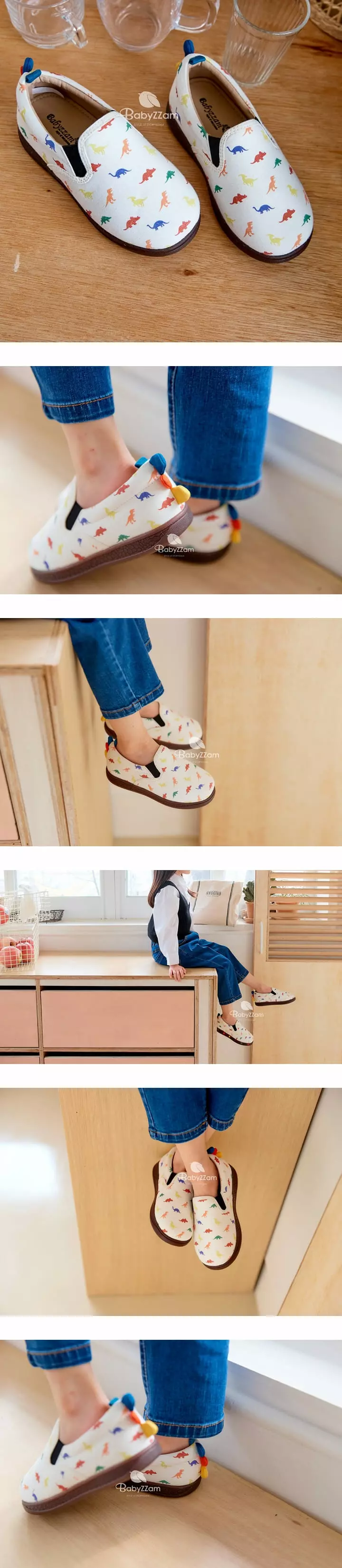 Babyzzam - Korean Children Fashion - #magicofchildhood - Y859LED Dino Flats