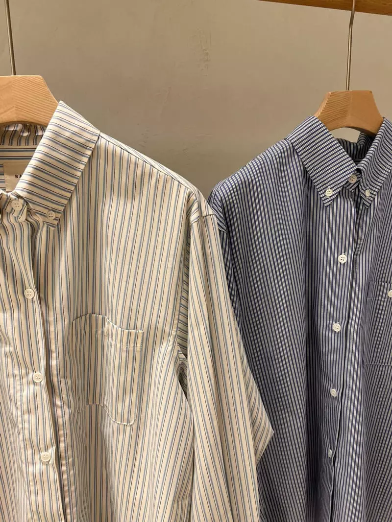 Baie Oud - Korean Women Fashion - #momslook - Stripes Pocket Shirt