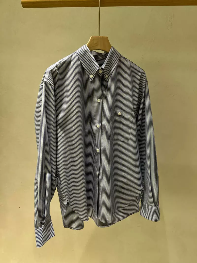 Baie Oud - Korean Women Fashion - #vintageinspired - Stripes Pocket Shirt - 7
