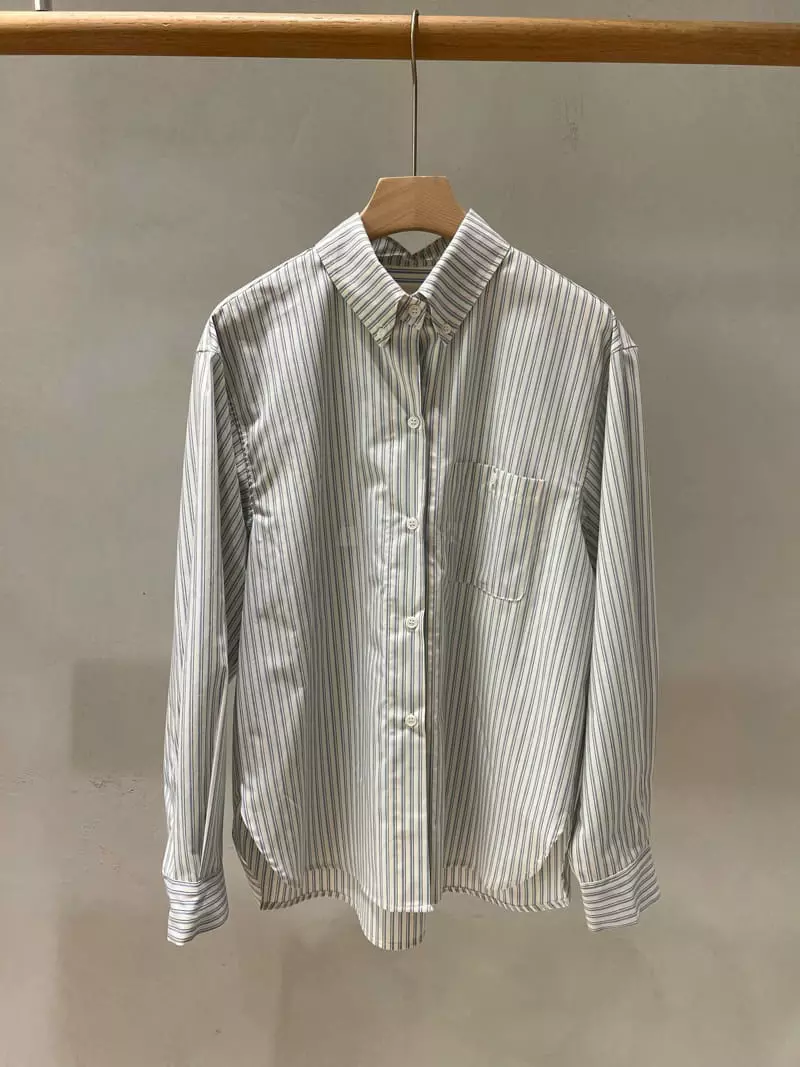 Baie Oud - Korean Women Fashion - #womensfashion - Stripes Pocket Shirt - 2