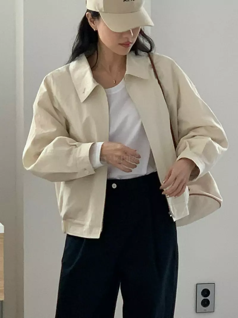 Baking Powder - Korean Women Fashion - #vintageinspired - Fols Zip-up Jumper - 2